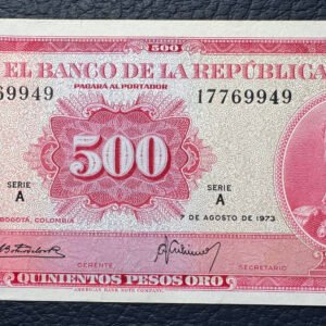 PARGO ROJO DEL 73, 500 PESOS ORO