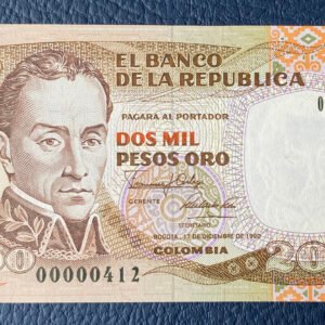 2.000 PESOS ORO (SERIE BAJA). 1990