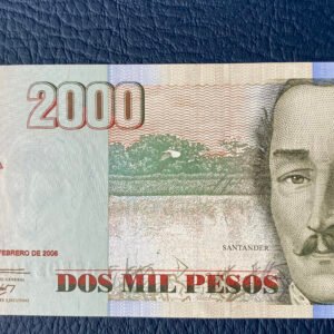 2.000 PESOS FORMATO PEQUEÑO (MARIPOSA ANGULO SUPERIOR IZQUIERDO) 2006