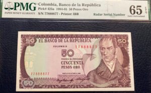 50 PESOS ORO (RADAR - CERTIFICADO) 1984