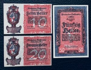 10, 20, 50 HELLER DE LICHTENSTEIN