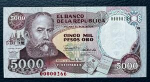 5000 PESOS ORO, SERIE BAJA TRES DÍGITOS