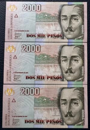 2000 PESOS, TERNA CONSETUTIVA FORMATO PEQUEÑO