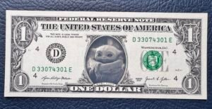 1 DÓLAR, PERSONALIZADO BABY YODA