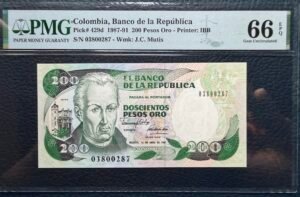 200 Pesos oro J.C Mutis