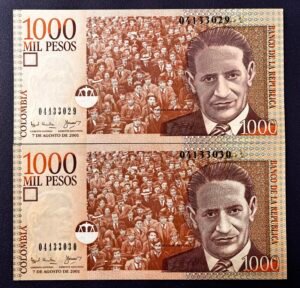 1000 PESOS GAITÁN, PRIMERA FECHA. PAREJA CONSECUTIVA