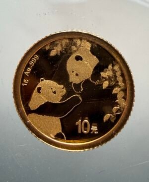 10 yuanes. Moneda de oro 999