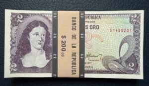 2 Pesos Oro Fajo Consecutivo