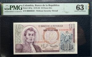10 Pesos Oro Serie baja 2 Dígitos #20