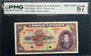 10 Pesos Oro, Specimen