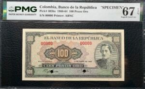 Specimen Cien pesos oro 1960 ((TOP POP))