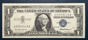 Certificado de Plata Estadounidense de 1 Dólar, Sello azul