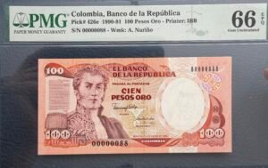 100 Pesos Oro Serie Baja Dos Dígitos #88