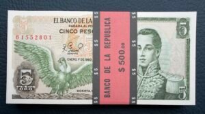 Fajo consecutivo 5 Pesos Oro (UNC)