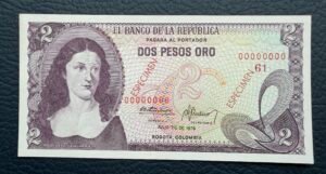 SPECIMEN Dos pesos oro